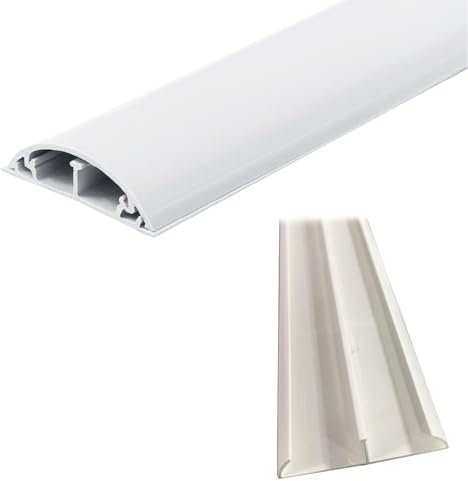 x5 pz. Canalina portacavi calpestabile per cavi elettrici internet telefono uffici negozi bianca 2 metri 50x12 mm con separa cavi kit 10 metri