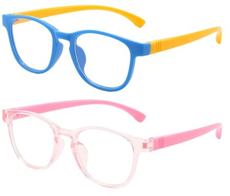 2 Pezzi Di Occhiali In Silicone Per Bambini, Forniture Per Bambini, Occhiali Da Luce Anti-Blu, Accessori Per Leggere.