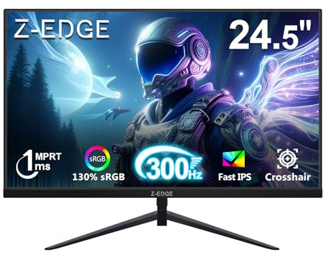Z-Edge Monitor da gioco da 24,5 pollici 300Hz 280Hz 240Hz, UG25S FHD 1080p, MPRT ultra veloce 1ms, IPS Monitor Gaming, monitor per computer PC, 16,7 M colori, DP x2, HDMI x2