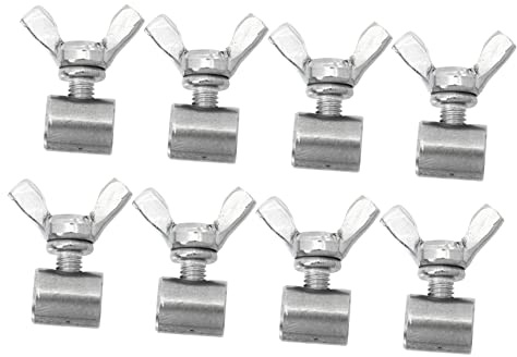 KOCKSHION 8 Piezas Abrazadera de Cable Inoxidable Clip de Sujetador para Cuerda de Alambre para de Anclaje y Decoración Cierre Regulable Resistente y Duradero