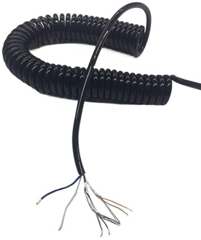 Fil électrique, câble spiralé télescopique, Câble spiralé à 6 conducteurs, paire torsadée blindée, fil ressort, cordon d'alimentation télescopique élastique 20 AWG(Stretch 7 Meter)