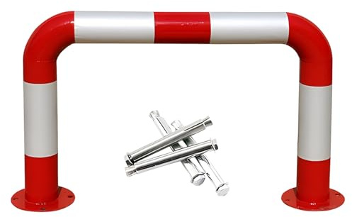 Aioneer Paletto di Sicurezza Riflettente con Bullone, Paletto di Sicurezza in Acciaio Alto 19 Pollici, Paletto per Il Controllo del Traffico E della Folla-31x19in