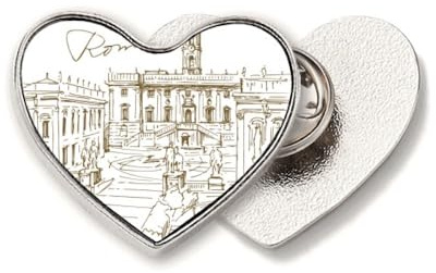 Fontana di Trevi Rom Fontana Landmärke Hjärta Metall Stift Brosch Klämma Kärlek