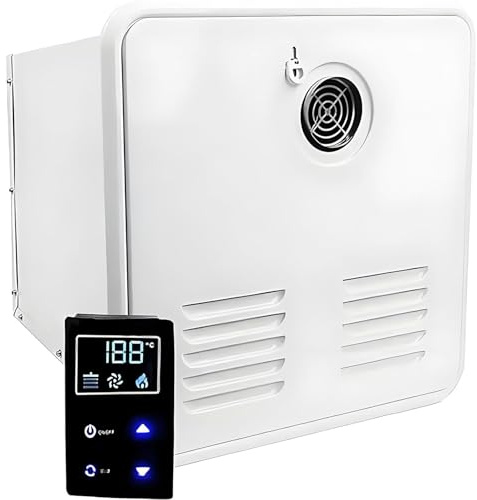 Scaldabagno Senza Serbatoio per Camper | Scaldabagno A Gas da 55.000 Btu,Scaldabagno per Camper,Alimentazione A 12 V CC,Porta da 15x15,Acciaio Inossidabile,per Camper/Roulotte White