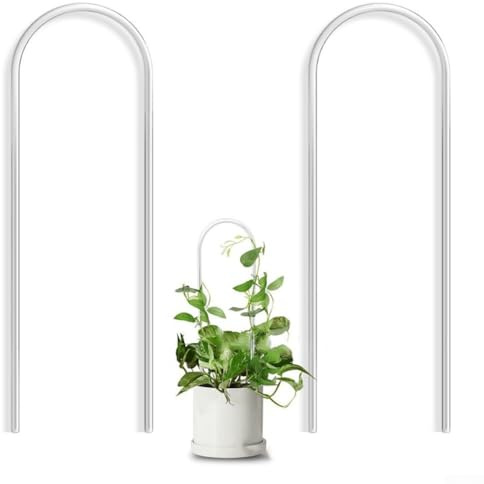 Lot de 2 treillis en acrylique transparent en forme de U pour plantes grimpantes - Cadre de support intérieur et extérieur de 35 cm pour hoya, pothos, lierre, monstera - Lot de 2 (35 cm)