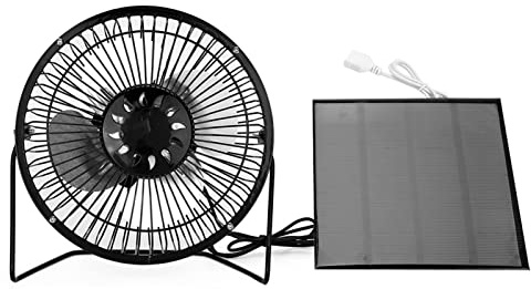 HEEPDD USB Solar Powered Mini Fan, Portable Air Conditioner, 4.5W Power for Camping, Fishing, Hiking, Stroller, Picnic USB Solar Powered Mini Fan, Metal Frame, Nan Lighting Supplies