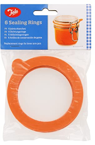 Tala 6 Jar Sealing Rings, Replacement Silicone Seals for Preserving and Storage Jars, Silicone seals creates an Airtight seal keep your goods fesher for longer and makes the Jar Leakproof