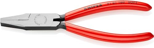 Knipex Pince de vitrier à becs plats noire atramentisée, gainées en plastique 160 mm 91 61 160