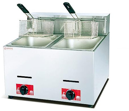 HASMI Friteuse à Gaz avec Panier Inoxydable, Friteuse Gaz Professionnelle, pour Restaurants, Supermarchés, Stands de Restauration Rapide, Snack-Bars, Fêtes, Etc