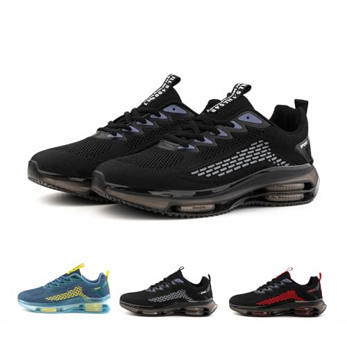 Hitmars Scarpe Running Uomo Scarpe da Corsa Ginnastica Trail Running Sportive Jogging Trekking Tennis Outdoor Fitness Scarpe Uomo Sneakers Nero N1 EU44