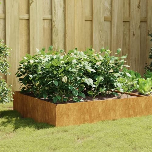 ARKEM Jardinera Acero corten 100x100x41 cm Maceteros Grandes Exterior Jardinera Rectangular