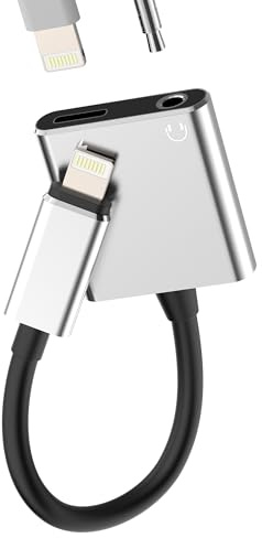 Lightning vers Jack 3,5 mm (2-en-1)Adaptateur Chargeur Écouteurs pour Apple pour iPhone 14 13 12 11 Pro Max pour iPad Mini Accessoires Auxiliaire Voiture Casque Dongle Câble Écouteur AUX Convertisseur
