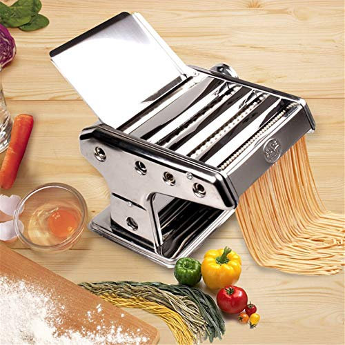 Macchina per pasta Macchina per pasta, Macchina per pasta manuale multifunzionale 3 in 1 in acciaio inossidabile, Taglierina per pasta regolabile da 3-5 mm
