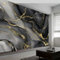 3D Wall Mural Marble Gold Stripes Print Photo Wallpaper, Gray Gold Non-Woven Wall Mural Decoration Poster Picture Design Modern 250 x 175 cm (W x H) Mural for Living Room Kids Bedroom