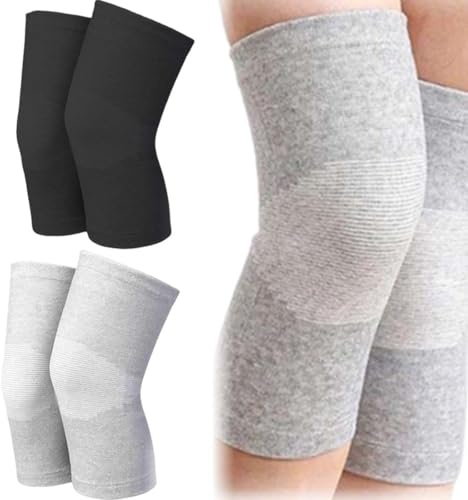 2 Paar Kniebandage Mit Kompression,Bambus Kniebandage,Kniebandage Männer Damen, Knie Bandagen Damen,Kniebandage Damen Arthrose,Knee Sleeves,Knieorthese Kniebandage Sport-Knieschoner
