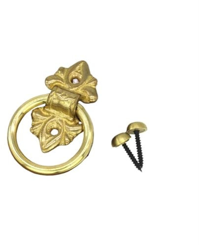 SynapSYA TüRklopfer Ring Türklopfer Messing Bronze Knopf for Schrank Tor Runder Ring Griff Entrence Türklopfer Home Hardware(50mm Round Ring knob)
