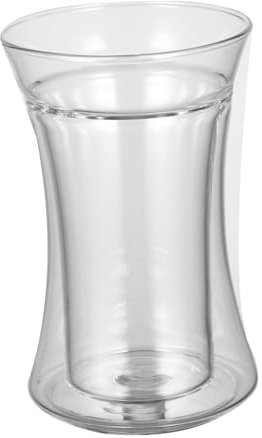 IMIKEYA Bicchiere Per Acqua Doppia Parete in Vetro Riutilizzabile Tazza Per Bevande Compatto Bordi Lisci Per Succhi Di Frutta e Uso Quotidiano in Cucina o Esterni