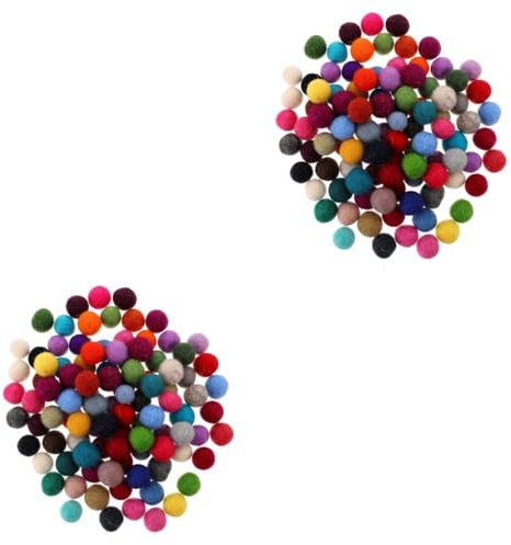 DIYEAH 2 Sätze 2cm Wollknäuel DIY-Material Spielzeugherstellung Wollfilz Gefilzte Wollknäuel Filzbälle Garn Pom Nähset Aus Filz Filzmaterial DIY Deko-filzball Colorful 100 Stück * 2