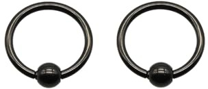 2 st pack svart kirurgisk rostfritt stål fängslande pärlring, våraction cirkulär skivstång, septum piercing näsring ring helix öronexpander, 30 g - 0,48 tum stor kroppspiercing BCR PA, 12G 10G 8G 6G