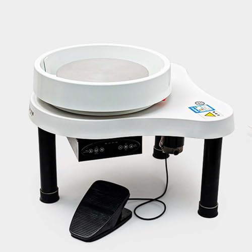 CUTANGELAR Keramikformningsmaskin Med 12,6-tums Roterande Tallrik, Erbjuder Precisionshastighetskontroll Via LCD-skärm Och Fotpedal. 200 W Elektriska Keramiska Maskin Är Lämplig För Av Lera.(White)