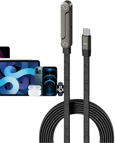 Cavo Ricarica Rapida Type C Da 30W/65W/240w Con Supporto, Cavo Di Ricarica Invisibile 2 In 1 Con Supporto, 1,5 Metri, Pieghevole Regolabile Integrato, Per Giochi, Lavoro D'ufficio E Viaggi In Auto