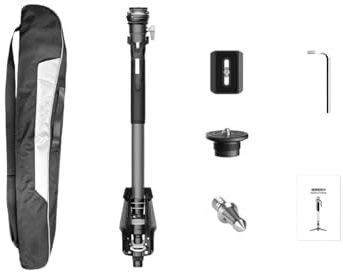 Tripod, M1 PRO V5 Monopiede in fibra di carbonio a sgancio rapido con un clic da 69 pollici for supporto for fotocamera DSLR video fotografica,for parts(M1S)
