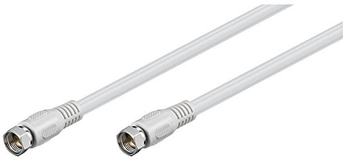 goobay Sat Antennenkabel 0,3m, 80dB 2-fach geschirmt, kurzes Koaxialkabel mit F-Stecker auf F-Stecker, für TV, Sat-Receiver, weiß - 60722
