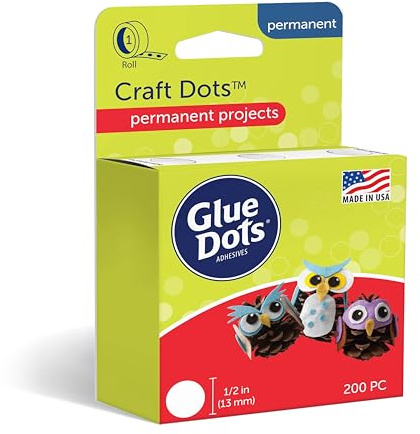 Glue Dots Hantverksrulle, innehåller 200 (,5 tum) självhäftande hantverksprickar (08165)