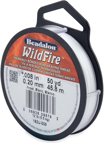 Beadalon Wildfire Beading Thread Jewelry Fishing Line, Frost - 0.008/ 50yd