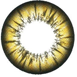 Matlens - Pro Trend Farbige Kontaktlinsen ohne Stärke gelb yellow Big eyes Manga MARS NPW-A32 2 Linsen 1 Kontaktlinsenbehälter 1 Pflegemittel 50ml Serie