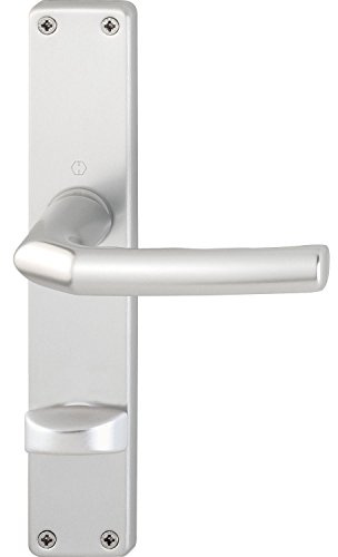 HOPPE 2x Drückergarnitur BIRMINGHAM auf Langschild WC, ÖNorm, für Türstärke 37-42mm, silber eloxiert, Doppelpack