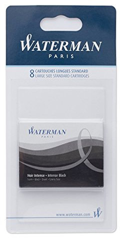 Waterman Set mit 6 Schachteln mit je 8 Standard-Tintenpatronen, Schwarz