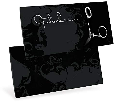 Gutscheinkarten (10 Stück) - Geschenkgutscheine für Friseur, Studio, Styling - DIN lang Faltkarte verschließbar
