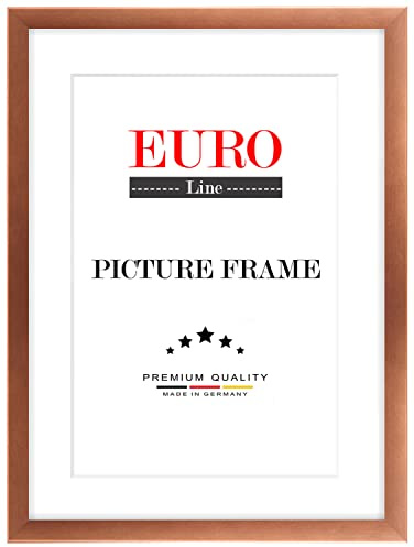 EUROLine35 Cornice foto in legno 27 x 24 cm su misura - colore: Rame | taglia selezionabile | con vetro acrilico antiriflesso | cornici per foto | Manifesti | puzzle