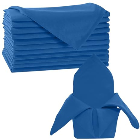 Trimming Shop Polyester Tischserviette, 50 x 50 cm, für Abendessen, Bankette, Hochzeiten, Empfänge, Galas und leicht, luxuriös, maschinenwaschbar, Königsblau, 10 Stück