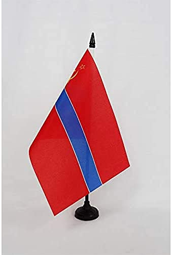 AZ FLAG bordsflagga Sovjetunionens socialistiska republiken Uzbekistan 1924-1990 21 x 14 cm - liten kontorsflagga i Sovjetunionen RSSO 14 x 21 cm