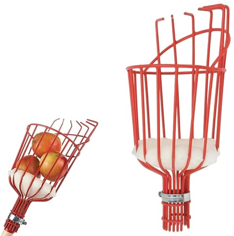 Home-X Fruit Picker Basket - Sturdy Tree Picker Tool with Adjustable Knob - Apple, Avocado, Peach, Pear, Lemon Grabber