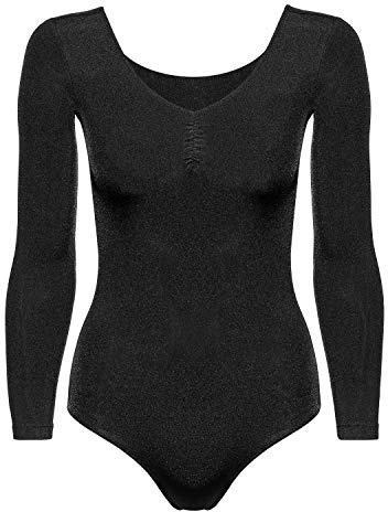 Arabesque Langarm Lycra Damen Ballettanzug Body Leotard Dance Trikot Turnanzug Mirta