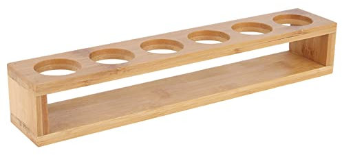 Schnapsglashalter aus Holz, einreihiger Schnapsglasständer aus Holz für den Schreibtisch, Weinbecherregal, Glashalter, Präsentationsregal, Organizer mit 6 Flaschen Hohlraum für Party Bar Club Cocktail