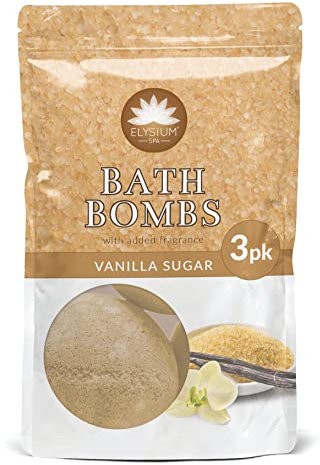 Elysium Spa Vanilla Sugar - Confezione di 3 bombe da bagno, colore: Bianco