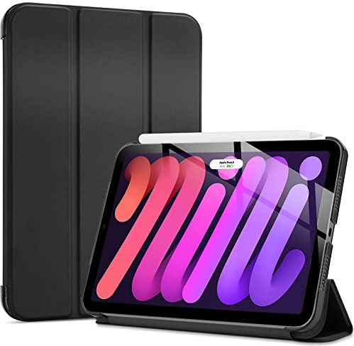 ProCase Smart Case for iPad Mini 7 (A17 Pro 2024)/ Mini 6 2021 8.3 Inch, Hard Back Cover for iPad Mini 7th/6th Generation A2995/A2996/A2993/A2567/A2568/A2569 -Black