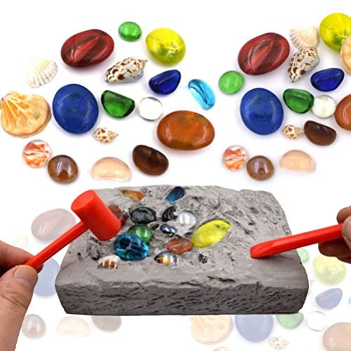 BSTCAR National, Ausgrabungs-Set mit 17 Edelsteinen und Mineralien und 3 Werkzeugen, wissenschaftliches und pädagogisches Spiel, Forschungs-Set Kinder