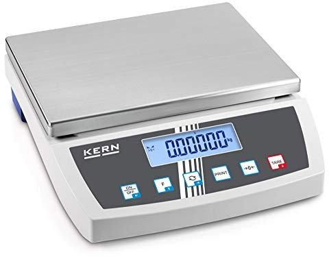 Kern FKB 16K0.05 - Balance de table à haute résolution, avec plateau de pesée robuste en acier inoxydable, Portée [Max]: 16 kg, Lecture [d]: 0,05 g, Poids min. par pièce [Comptage] g/pièce: 0,5 g