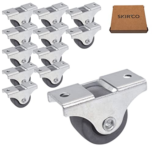 SKIR'CO (12 Stück) Kleine 25mm Möbelrollen Gummirollen Bockrollen Non-Swivel, One-Richtung (12)