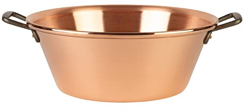 Cuisine Romefort | Pentola per marmellata in rame, diametro 40 cm, capacità 12 litri, manici in ghisa, tradizionale pentola in rame dalla Francia per cucinare marmellata
