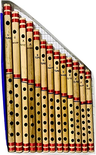 Bambusflöten-Set mit 13 mehreren Tonarten, 7 Löcher, Fipple Bansuri, Holzblasinstrument, Klarinette, Quena, Musikinstrument, Krishna-Flöte, 13 Stück