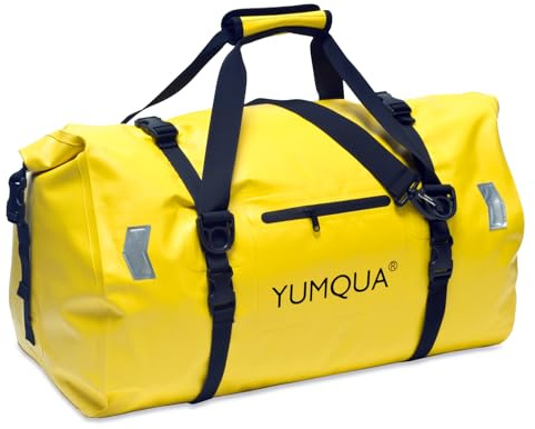 YUMQUA wasserdichte Duffle Bag, große Wasserfeste Tasche für Motorrad Boote | 40L/55L, 500D PVC Roll Top wasserdichte Duffle Tasche mit Schultergurt, für Bootfahren/Kajak/Paddle Board/Angeln/Camping
