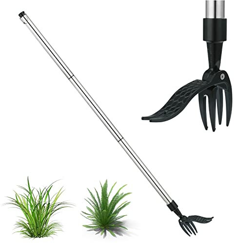 KIWZXKA Unkrautstecher Mit Langem Stiel, Teleskop-Unkrautstecher, Unkrautentferner Länge 100cm, Ideales Gartenwerkzeug Zum Effektiven Entfernen Von Unkraut, Gartengeräte Unkraut