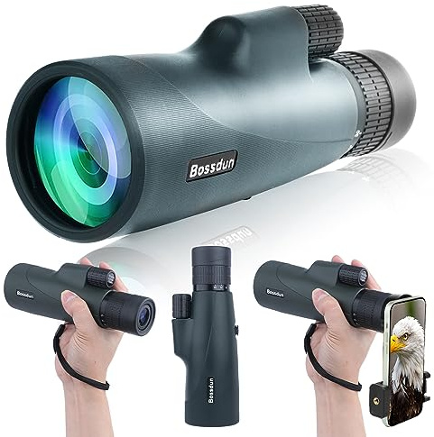 10-30x50 Monokular Teleskop für Erwachsene, Wasserdichtes HD Monokular Zielfernrohr mit Smartphone zur Vogelbeobachtung Sightseeing Wandern Jagd Camping (Green)