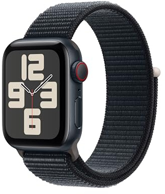 Apple Watch SE de 2.ª generación, 2023 [GPS + Cellular] Smartwatch con Caja de Aluminio en Color Medianoche de 40 mm y Correa Loop Deportiva Color Medianoche. Pantalla Retina, Neutro en Carbono